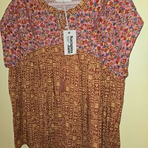 Savanna Jane Colorful Geometric Blouse - NWT